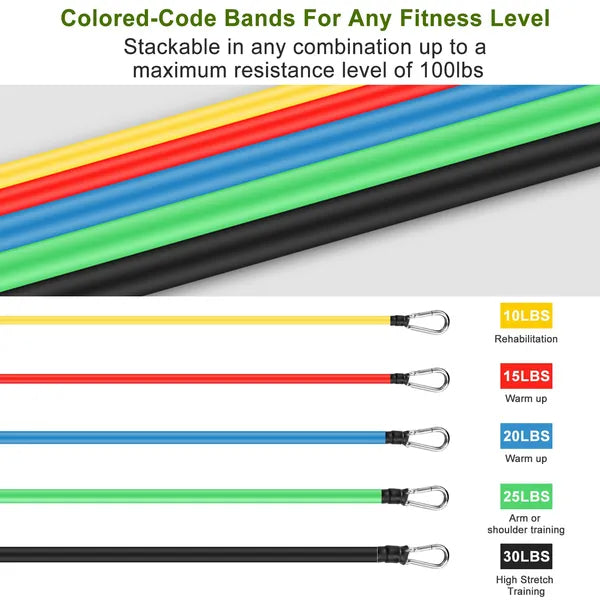 11 Piece Resistance Band Set